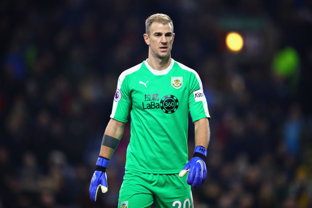 BURNLEY, ENGLAND - DECEMBER 26: Joe Hart of Burnley looks on during the Premier League match between Burnley FC and Everton FC at Turf Moor on December 26, 2018 in Burnley, United Kingdom.  (Photo by Chris Brunskill/Fantasista/Getty Images)