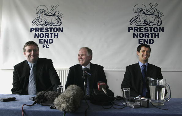 29 Apr 2002: The new manager of Preston North End, Craig Brown is announced by Chief Executive, Tony Scholes and acting Chairman Derek Shaw at Deep...