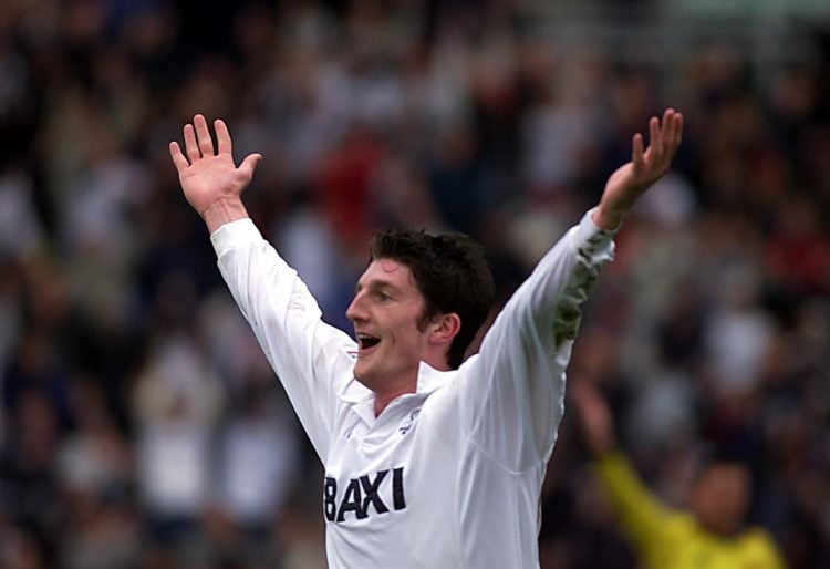 22 Apr 2001: Jon Macken of Preston North End celebrates scoring Preston's second goal during the Nationwide First Division match between Preston No...