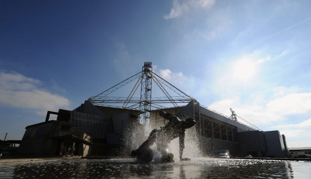 The Sir Tom Finney statue standing outside Deepdale Stadium, home of Preston North End on March 2, 2011 in Preston, England.